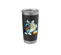 Polygon Art Maine Coon American Longhair Vaso térmico de acero inoxidable de doble pared