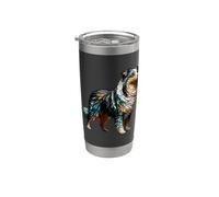 Polygon Art Miniature American Shepherd MAS Vaso térmico de acero inoxidable de doble pared