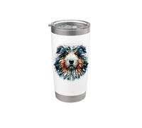 Polygon Art Old English Sheepdog Vaso térmico de acero inoxidable de doble pared