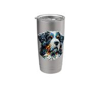 Polygon Art Portuguese Water Dog Portie Vaso térmico de acero inoxidable de doble pared