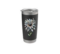 Polygon Art Rudbeckia Flores Vaso térmico de acero inoxidable de doble pared