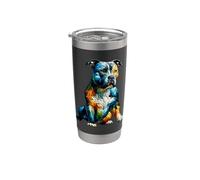 Polygon Art Staffordshire Bull Terrier Staffy Terriers Vaso térmico de acero inoxidable de doble pared