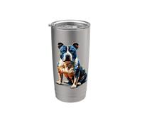 Polygon Art Staffordshire Bull Terrier Vaso térmico de acero inoxidable de doble pared