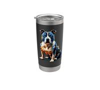 Polygon Art Staffordshire Bull Terrier Vaso térmico de acero inoxidable de doble pared