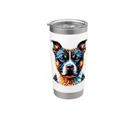 Polygon Art Staffordshire Bull Terrier Vaso térmico de acero inoxidable de doble pared