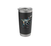 Polygon Art T-Rex Dinosaurio Tyrannosaurus Rex Vaso térmico de acero inoxidable de doble pared