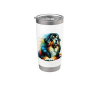 Polygon Art Tibetan Mastiff Vaso térmico de acero inoxidable de doble pared