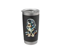 Polygon Art Tibetan Mastiff Vaso térmico de acero inoxidable de doble pared