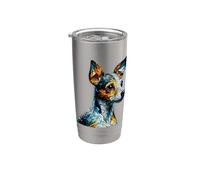 Polygon Art Toy Fox Terrier American Toy Terriers Vaso térmico de acero inoxidable de doble pared