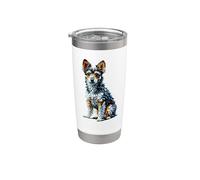 Polygon Art Toy Fox Terrier American Toy Terriers Vaso térmico de acero inoxidable de doble pared