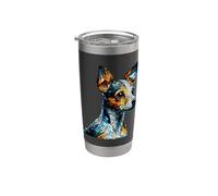 Polygon Art Toy Fox Terrier American Toy Terriers Vaso térmico de acero inoxidable de doble pared