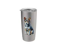 Polygon Art Toy Fox Terrier American Toy Terriers Vaso térmico de acero inoxidable de doble pared
