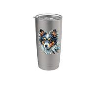 Polygon Art Toy Fox Terrier American Toy Terriers Vaso térmico de acero inoxidable de doble pared