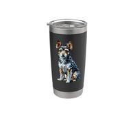 Polygon Art Toy Fox Terrier American Toy Terriers Vaso térmico de acero inoxidable de doble pared