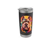 Polygonal Abstract Art Bouvier Des Flandres Vaso térmico de acero inoxidable de doble pared