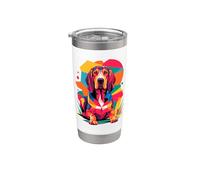 Polygonal Abstract Art Coonhound Coon Dog Vaso térmico de acero inoxidable de doble pared