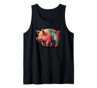 Polygonal Abstract Art Granjero de Cerdos Granja Camiseta sin Mangas