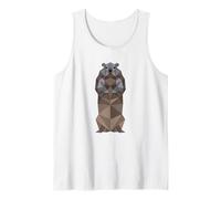 Polygonal Groundhog Illustration Polygon Woodchuck Marmot Camiseta sin Mangas