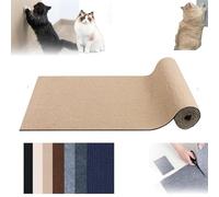 Polygriffe Polymers for Cat Scratching, Self-Adhesivet Scratch Mats Deterrent for Furniture, Trimmable Scratching Guard Pad, DIY Climbing Cats Scratch Protector (Khaki,15.7 * 78.7in)