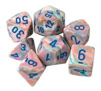 Polyhedral Dice: Festive - Pop Art with Blue (7) (Importación USA)