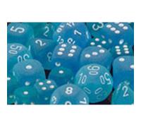 Polyhedral Dice: Frosted - Caribbean Blue with White (7) (Importación USA)