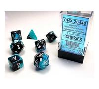 Polyhedral Dice: Gemini - Black-Shell with White (7) (Importación USA)