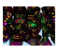 Polyhedral Dice: Gemini - Green-Purple with Gold (7) (Importación USA)