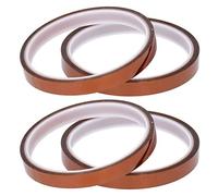 Polyimide Tape 4 Units | 3D Printer Heating Bed Board Tape | Heat Tolerant 260°C for Electronics/Soldering/Crafts | 10mm Width, Yellow - Brown