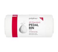 Polylina, bolsas de basura, Plástico reciclado, Blanco, Pedal Bin