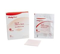 PolyMem - Adhesivo para heridas no adhesivo, estéril, espuma, almohadilla 5 'x 5', 5055 (caja de 15) Rosado