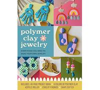 Polymer Clay Jewelry Kit: Everything You Need to Make Your Own Jewelry - Includes: 48-page Project Book, 8 Colors of Polymer Clay, Acrylic Roller, Jewelry Findings, Shape Cutters
