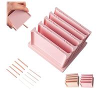 Polymer Clay Thickness String Roller Tool,Pottery Teaching Rolling Mud Stick Guide Tools,DIY Clay Rolling Strip Shape Maker with Storage Base,Adjustable Clays Thickness Control Tool (Pink)