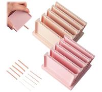 Polymer Clay Thickness String Roller Tool,Pottery Teaching Rolling Mud Stick Guide Tools,DIY Clay Rolling Strip Shape Maker with Storage Base,Adjustable Clays Thickness Control Tool (Pink+Apricot)