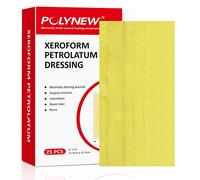 POLYNEW Xeroform - Apósito de petrolato de 5 x 9 pulgadas, 25 unidades de gasa no adherente para heridas de baja exudación, almohadillas de gasa de malla fina para quemaduras, abrasiones,