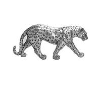 Polyroyal Estatua de Guepardo para decoración del hogar, Escultura de Leopardo, Resina sentada, Guepardo Sentado, decoración de Mesa para el hogar, Oficina, Oro o Plata (Caminando, Plateado)