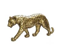 Polyroyal Estatua de Guepardo para decoración del hogar, Escultura de Leopardo, Resina sentada, Guepardo Sentado, decoración de Mesa para el hogar, Oficina, Oro o Plata (Caminar, Oro champán)