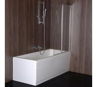Polysan Ruiz mampara de bañera 90 cm dos piezas cromo brillo/vidrio transparente BSR-90