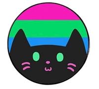 Polysexual Poly Polisexual Pride Rights Cat Kitten Flag Colors LGBTQ Cute Kawaii Rainbow Gay Lesbian Queer 1.2" Pin Pin Badge by Pinstant, 1.2 Inches, Esmalte, Esmalte