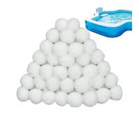 Polysphere Filter Balls, Pool Pump Media Replacement, Lightweight Filter for Swimming Pools, Ponds, Clean Water Systems, Outdoor Cleaning, Pump Efficiency, Blue, White, 1 Bag