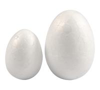 Huevos de poliestireno, H: 35 + 48 mm, W: 25 + 35 mm, blanco, 10 unidades