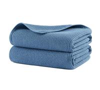 Polyte - 380 gsm Toalla de baño de Microfibra antipelusa - Secado rápido - Punto gofrado - Grande: 152,4 x 76,2 cm - Pack de 2