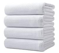 Polyte - 430 gsm Toalla de baño de Microfibra antipelusa - Secado rápido - Punto gofrado - Grande: 152,4 x 76,2 cm - Pack de 4