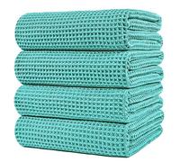 Polyte - 430 gsm Toalla de baño de Microfibra antipelusa - Secado rápido - Punto gofrado - Grande: 152,4 x 76,2 cm - Pack de 4