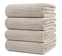 Polyte - 430 gsm Toalla de baño de Microfibra antipelusa - Secado rápido - Punto gofrado - Grande: 152,4 x 76,2 cm - Pack de 4