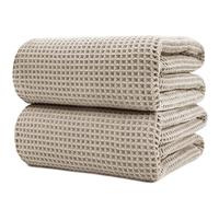 Polyte - 430 gsm Toalla de baño de Microfibra - Sin Pelusa y de Secado rápido - Estructura de gofre - Muy Grande - 88,9 x 177,8 cm - 2 Unidades