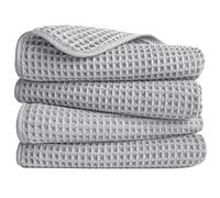 Polyte - 430 gsm Toalla de Manos de Microfibra superabsorbente antipelusa - Secado rápido - Punto gofrado - 40,6 x 76,2 cm - Pack de 4