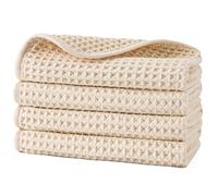 Polyte - 430 gsm Toalla para la Cara de Microfibra superabsorbente antipelusa - Punto gofrado - 33 x 33 cm - Pack de 4