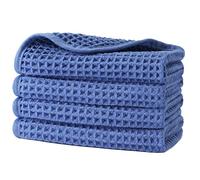 Polyte - 430 gsm Toalla para la Cara de Microfibra superabsorbente antipelusa - Punto gofrado - 33 x 33 cm - Pack de 4