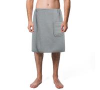 POLYTE Toalla de baño de microfibra de secado rápido para hombre, talla única, 20 pulgadas de largo x 58 pulgadas, barrido (gris)