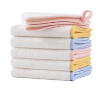Polyte - Toalla de Microfibra hipoalergénica para bebés - Antipelusa - Premium - Blanco - 30,5 x 30,5 cm - Pack de 6
